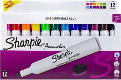 MARCADOR SHARPIE ACUACOLOR x 12 u.