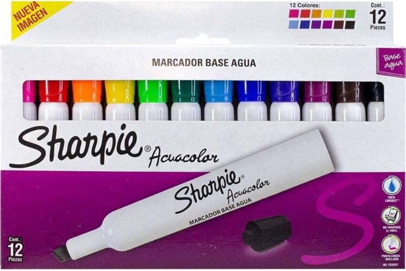 MARCADOR SHARPIE ACUACOLOR x 12 u.