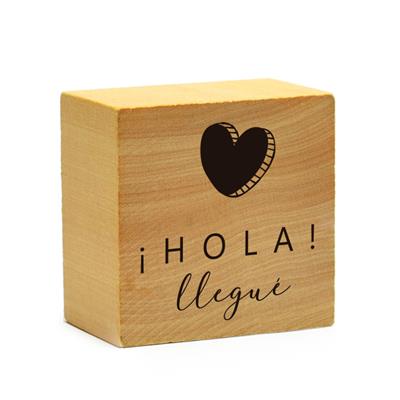 SELLO MADERA Gr. Hola Llegué Corazón