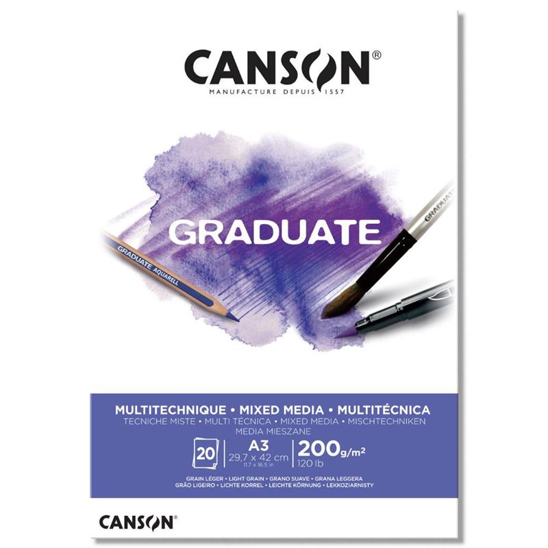 BLOCK CANSON GRADUATE A4 de 200 g. x 20 h.