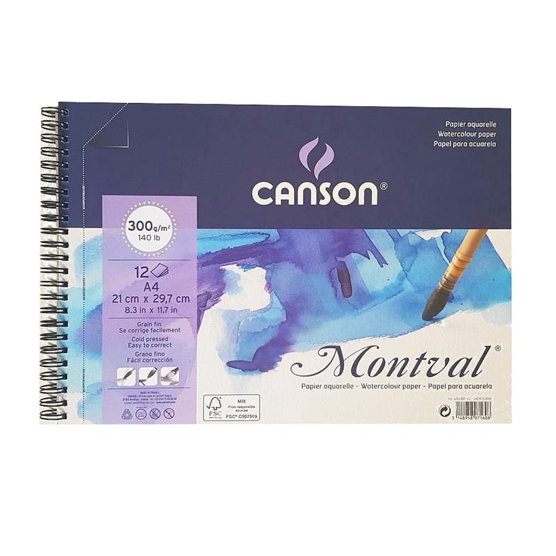 BLOCK CANSON MONTVAL A4 300 g. x 12 h.