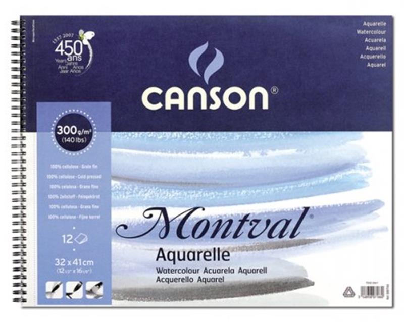 BLOCK CANSON MONTVAL 300 g. 32 x 41 cm. Espiralado