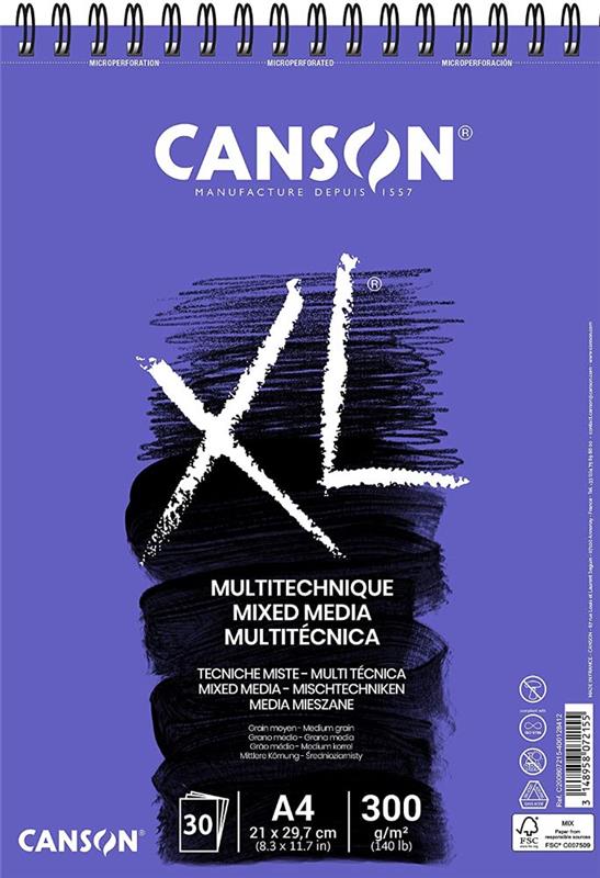 BLOCK CANSON XL MIX-MEDIA 300 g. x 30 h.