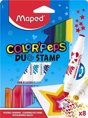 MARCADOR MAPED DUO STAMP x 8 u.