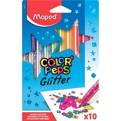 MARCADOR MAPED GLITTER x 10 u.