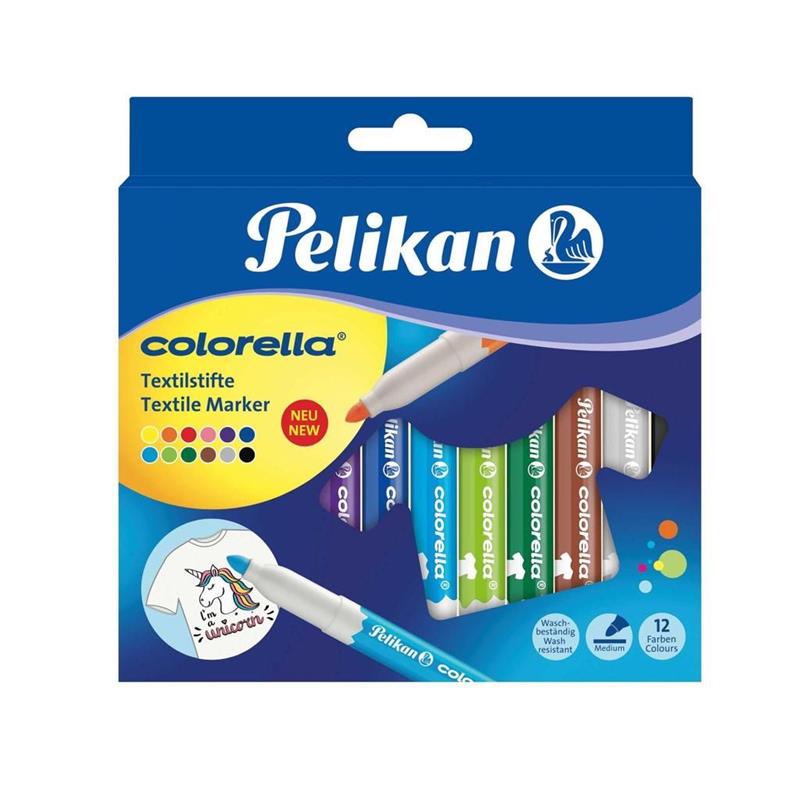 MARCADOR PELIKAN COLORELLA TEXTIL x 12 u.