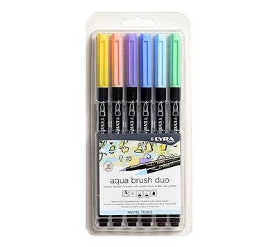 MARCADOR LYRA AQUA BRUSH PASTEL TONES x 6 u.