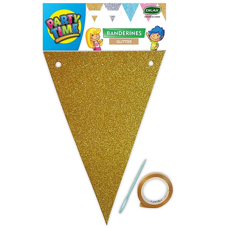 BANDERIN GLITTER ORO