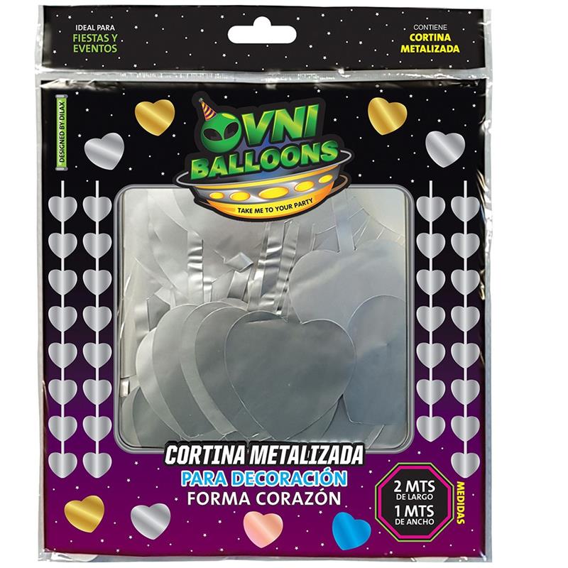 CORTINA LLUVIA DILAX CORAZON Plata cromo