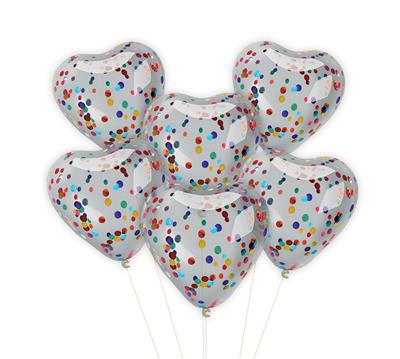 GLOBO SET x 6 Corazón Cristal