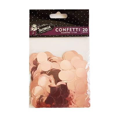 CONFETTI PARA GLOBOS DE 1,5 cm. x 20 g. Rosa Gold