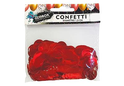 CONFETTI PARA GLOBOS DE 1,5 cm. x 20 g. Rojo