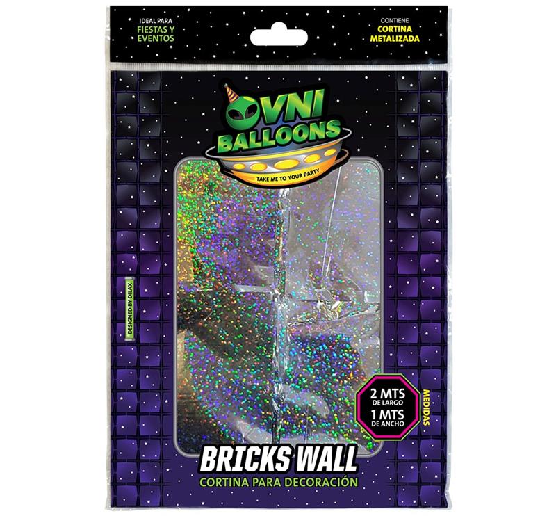 CORTINA LLUVIA DILAX BRICKS WALL Plata