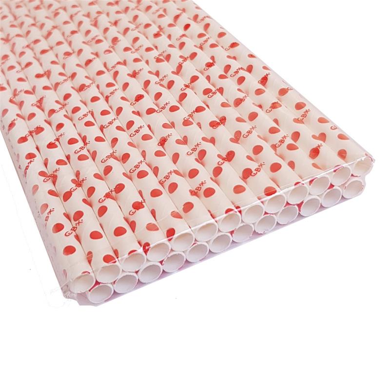 SORBETE POLIPAPEL x 25 u. LUNAR Rojo / Bco.
