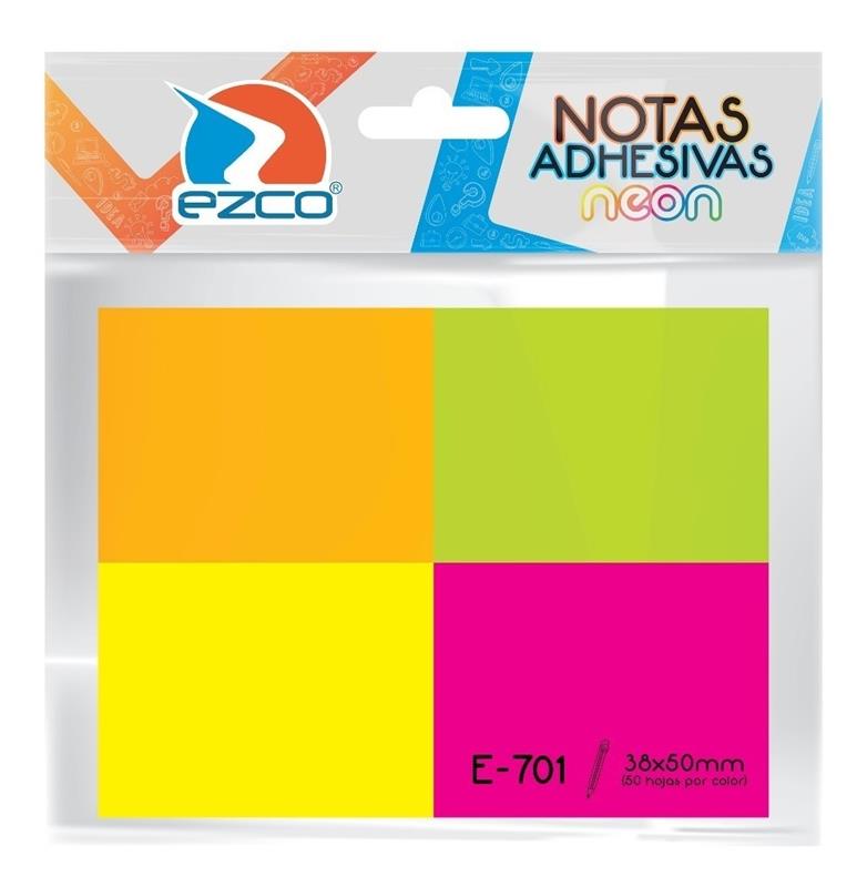 NOTA ADHESIVA 38x50 mm. 50 h. x 4 u. Fluo