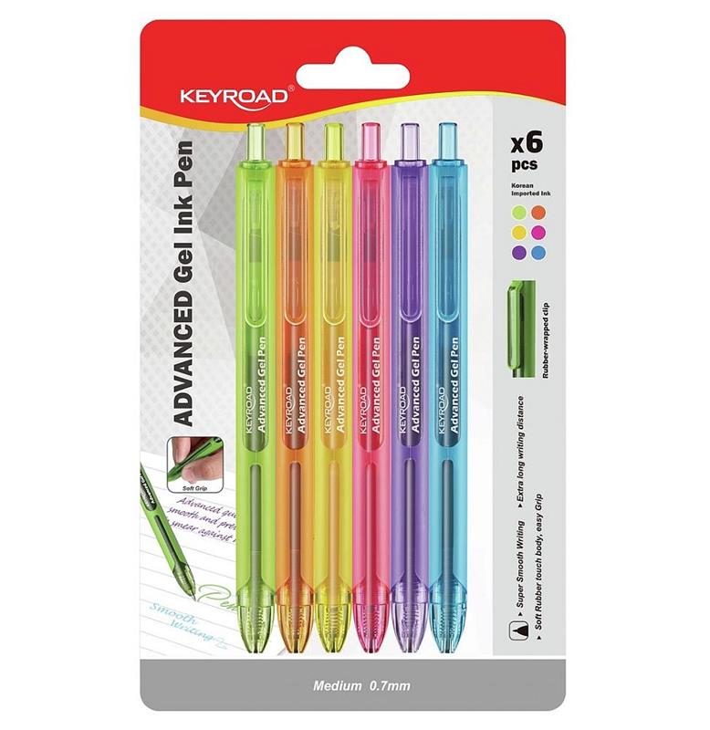 BOLIGRAFO KEYROAD GEL x 6 u.