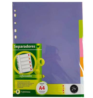 SEPARADOR CARPETA A4 PLASTICO