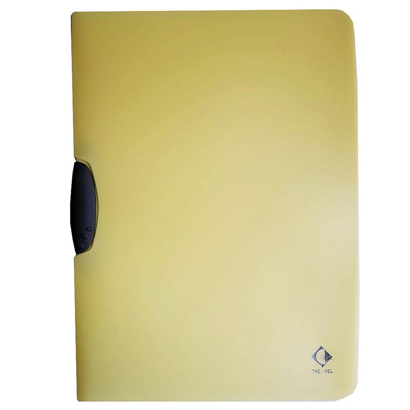 CARPETA PLASTICA con CLIP Amarillo Pastel