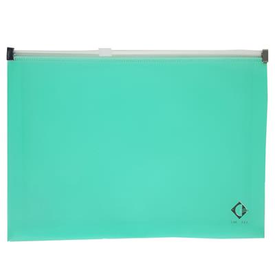 SOBRE PLASTICO CON CIERRE A4 Verde Pastel