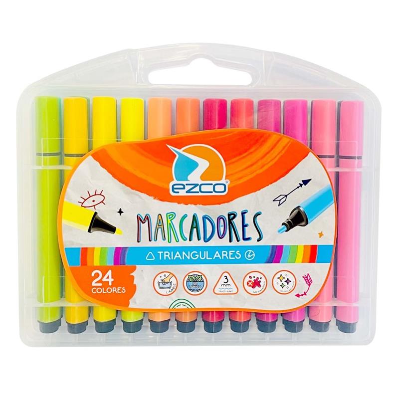 MARCADOR EZCO TRIANGULAR x 24 u.