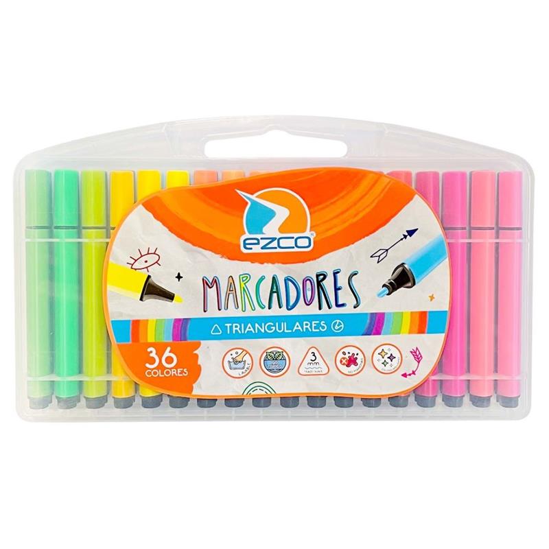 MARCADOR EZCO TRIANGULAR x 36 u.