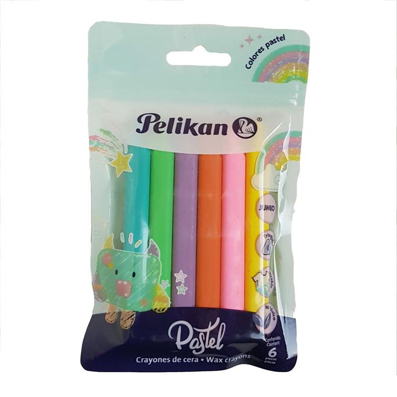 CRAYON PELIKAN JUMBO x 6 Pastel