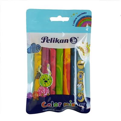 CRAYON PELIKAN JUMBO x 6 Color Mix