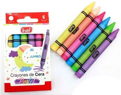 CRAYON TRABI JUMBO x 6 Pastel