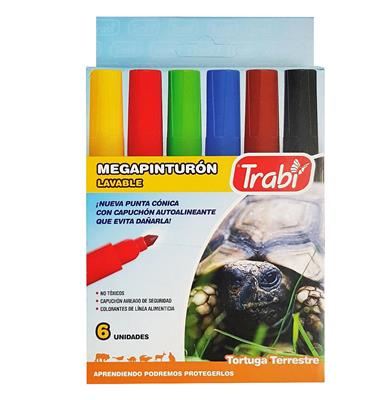 MARCADOR TRABI MEGA PINTURON  x  6 Colores