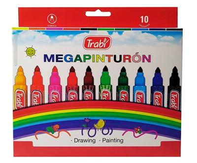 MARCADOR TRABI MEGA PINTURON  x 10 Colores