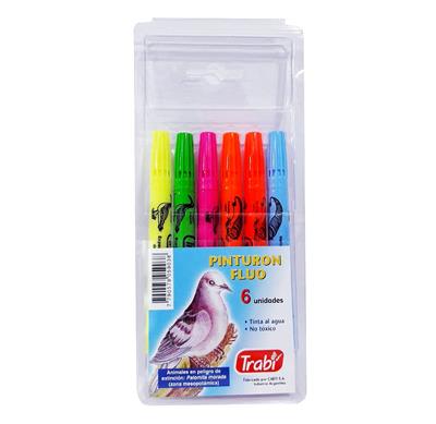 MARCADOR TRABI PINTURON  x  6 Colores fLÚO