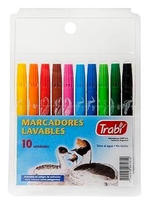 MARCADOR TRABI PINTURON  x 10 Colores
