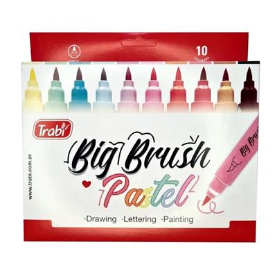 MARCADOR TRABI BIG BRUSH PASTEL x 10 u.