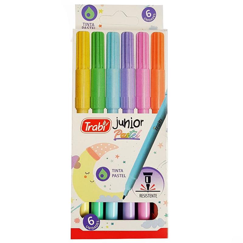 MARCADOR TRABI JUNIOR PASTEL x  6 u.