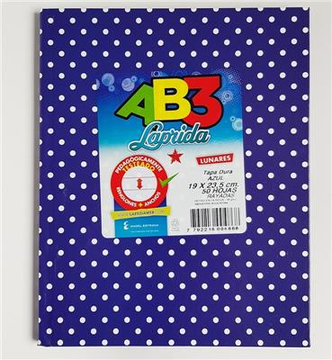 CUADERNO 19x23 = AB3 LUNAR Azul x 50 h. LAPRIDA