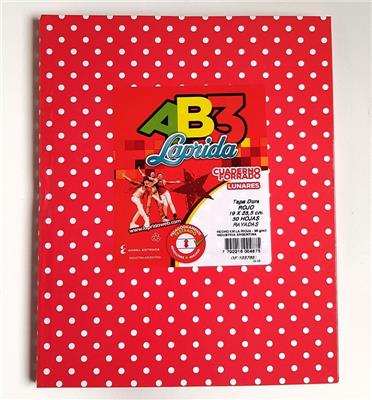 CUADERNO 19x23 = AB3 LUNAR Rojo x 50 h. LAPRIDA