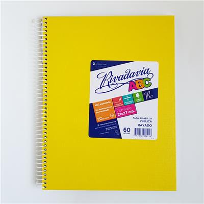 CUADERNO 21x27 = x 60 h. ABC / E7 Amarillo con ESPIRAL