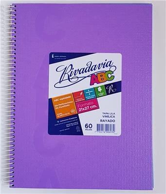 CUADERNO 21x27 = x 60 h. ABC Lila con ESPIRAL