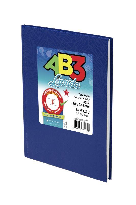 CUADERNO 19x23 LAPRIDA AB3 Az. x 50 h. Cuadriculado.