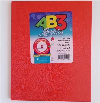 CUADERNO 19x23 LAPRIDA AB3 Rj. x 50 h. Cuadriculado.