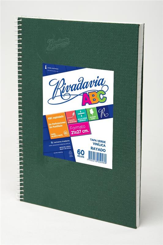 CUADERNO 21x27 = x 60 h. ABC Verde con ESPIRAL