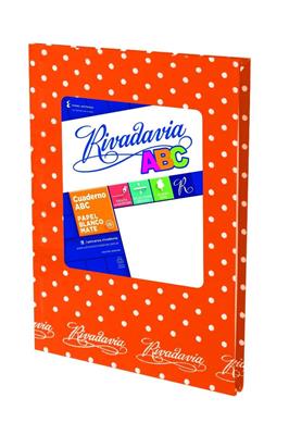 CUADERNO 19x23 ABC Rayado Lunar Naranja x 50 h.