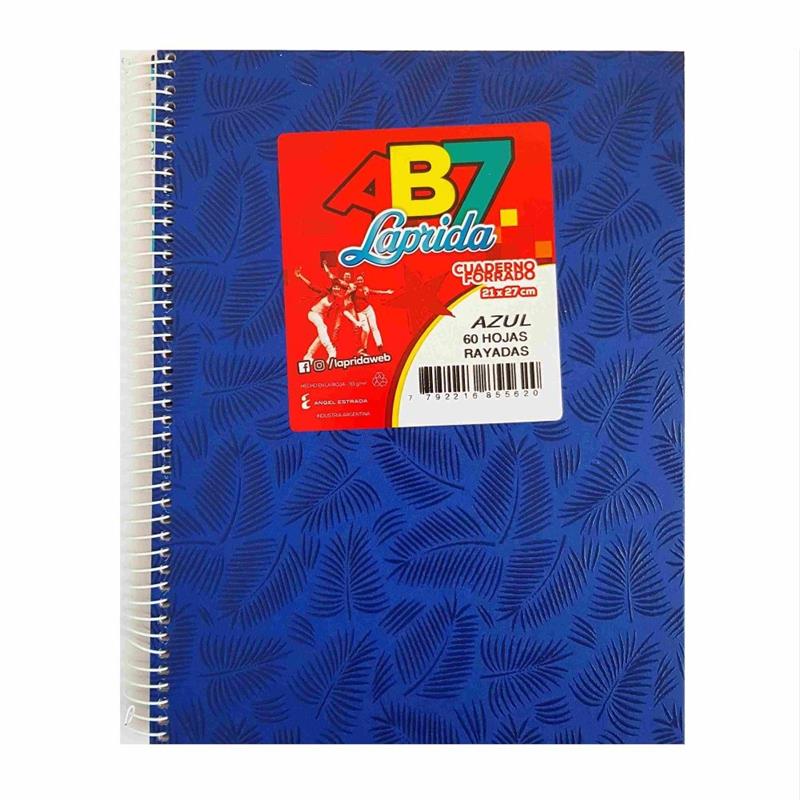 CUADERNO 21x27 = x  60 h. AB7 Azul con ESPIRAL