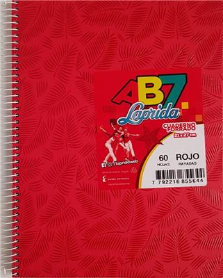 CUADERNO 21x27 = x  60 h. AB7 Rojo con ESPIRAL