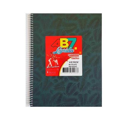 CUADERNO 21x27 = x  60 h. AB7 Verde con ESPIRAL