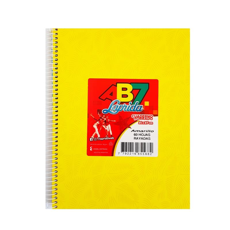 CUADERNO 21x27 = x  60 h. AB7 Amarillo con ESPIRAL