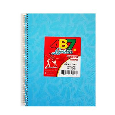 CUADERNO 21x27 = x  60 h. AB7 Celeste con ESPIRAL