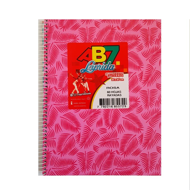 CUADERNO 21x27 = x  60 h. AB7 Rosa con ESPIRAL