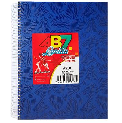 CUADERNO 21x27 = x  100 h. AB7 Azul con ESPIRAL