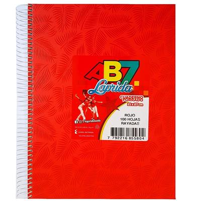 CUADERNO 21x27 = x  100 h. AB7 Rojo con ESPIRAL